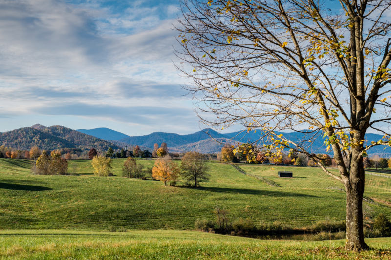A view of the Blue Ridge mountains