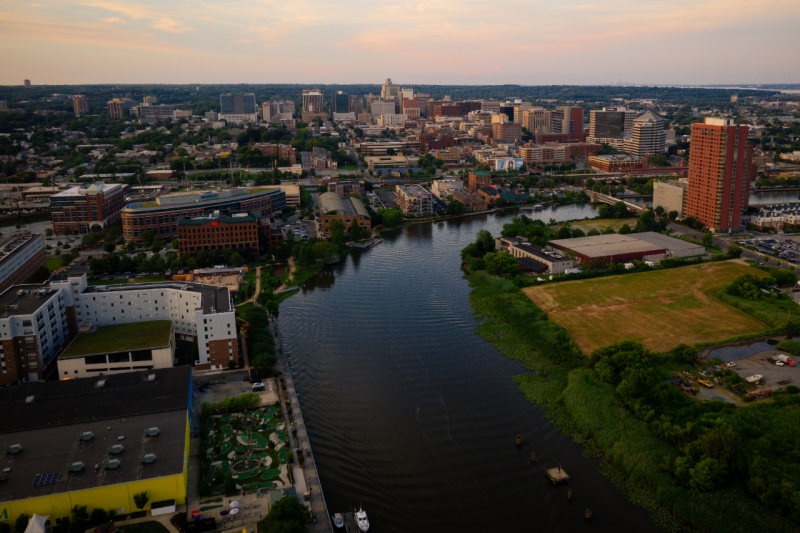 An aerial view of Delaware
