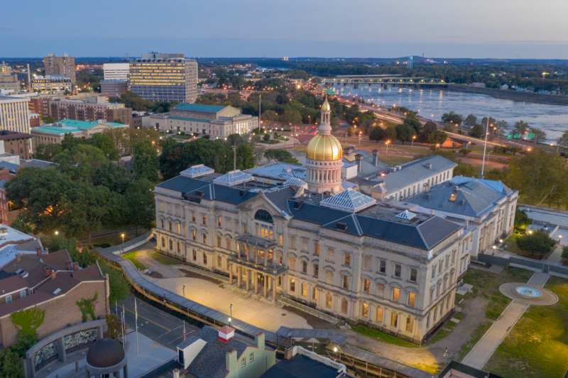 An aerial view of Trenton. New Jersey