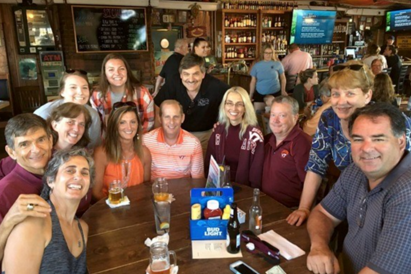 Peninsula Hokies at a game watch event